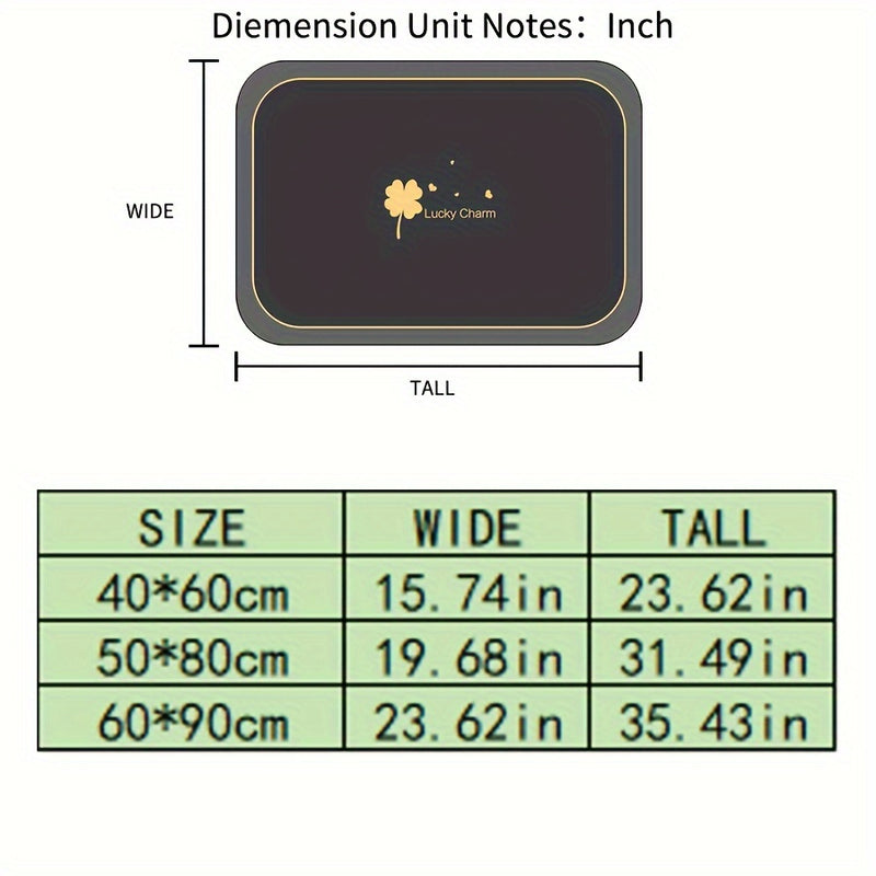 1pc Tapete de Banheiro de Secagem Rápida - Antiderrapante, Absorvente, Tapete de Chão de Lama de Diatomácea com Design Geométrico para Chuveiro & Entrada Tapete de Banheiro Tapete de Chão