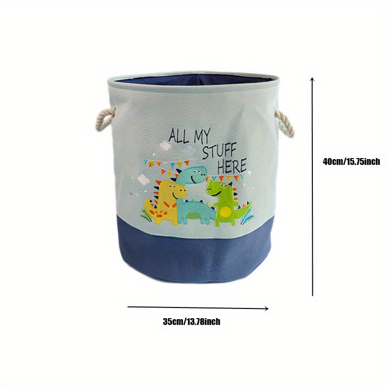 1pc Cartoon Toy Storage Basket, Laundry Basket, Foldable Clothes Storage Bucket