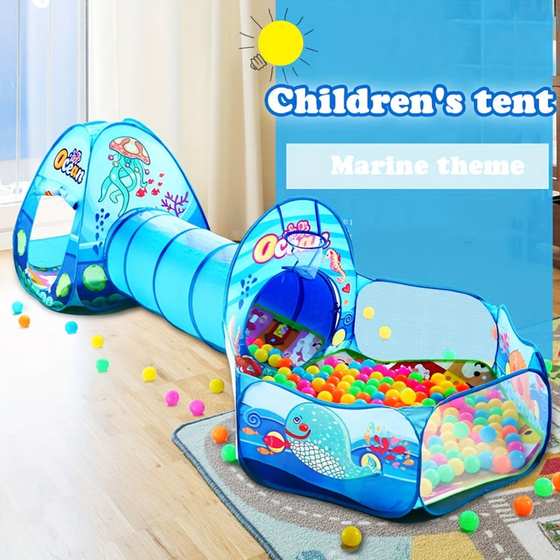 3pcs Kids Play Set: Pop-Up Tent, Ball Pit &amp; Tunnel - Indoor/Outdoor Fun for Boys &amp; Girls, Includes Storage Bag - Perfect Birthday Gift for Ages 3+