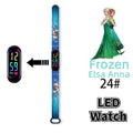 Disney-Princess Frozen Digital Watches for Kids, LED Touch Cartoon Watch, Waterproof Electronic Watch, Frozen, Figure Toys, Birthday Gifts