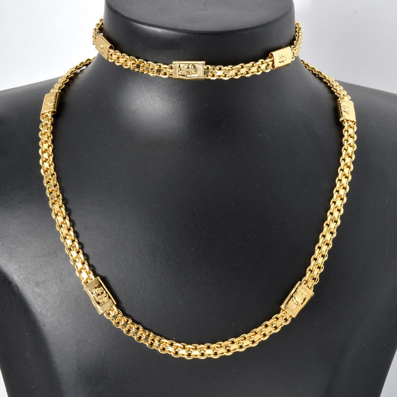 Jewelry Sets, Luxury Hip Hop Necklace, Punk Bracelet.