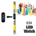 Disney-Princess Frozen Digital Watches for Kids, LED Touch Cartoon Watch, Waterproof Electronic Watch, Frozen, Figure Toys, Birthday Gifts