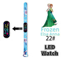 Disney-Princess Frozen Digital Watches for Kids, LED Touch Cartoon Watch, Waterproof Electronic Watch, Frozen, Figure Toys, Birthday Gifts