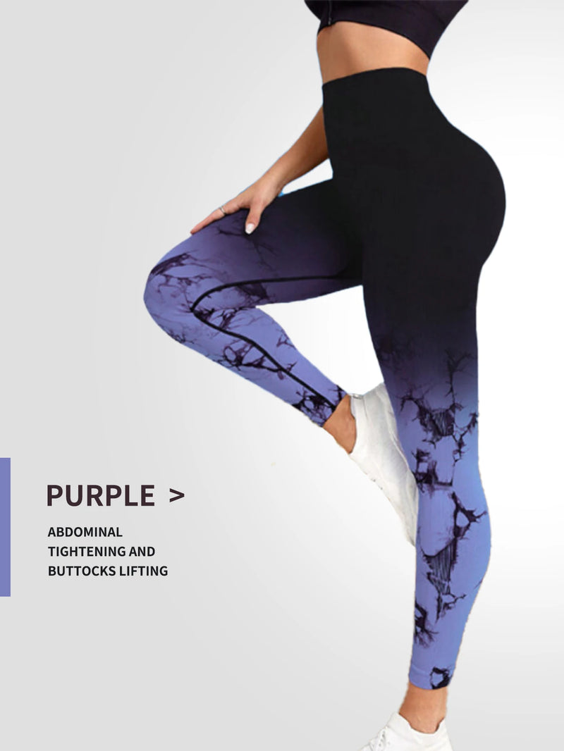 Seamless high waisted sports leggings for women.