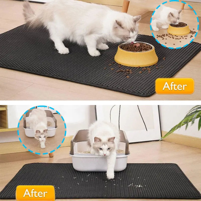 Cat Litter Mat Waterproof Double Layer Pet Litter Box Clean Pad Cat Products Accessories