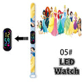 Disney-Princess Frozen Digital Watches for Kids, LED Touch Cartoon Watch, Waterproof Electronic Watch, Frozen, Figure Toys, Birthday Gifts