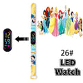 Disney-Princess Frozen Digital Watches for Kids, LED Touch Cartoon Watch, Waterproof Electronic Watch, Frozen, Figure Toys, Birthday Gifts