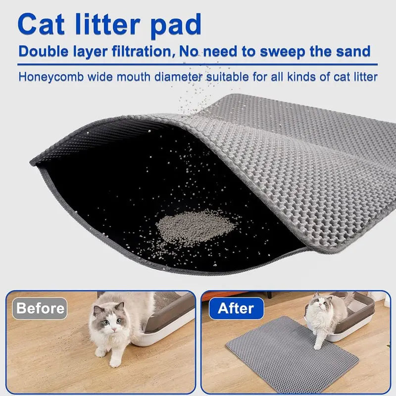 Cat Litter Mat Waterproof Double Layer Pet Litter Box Clean Pad Cat Products Accessories