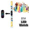 Disney-Princess Frozen Digital Watches for Kids, LED Touch Cartoon Watch, Waterproof Electronic Watch, Frozen, Figure Toys, Birthday Gifts