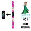 Disney-Princess Frozen Digital Watches for Kids, LED Touch Cartoon Watch, Waterproof Electronic Watch, Frozen, Figure Toys, Birthday Gifts