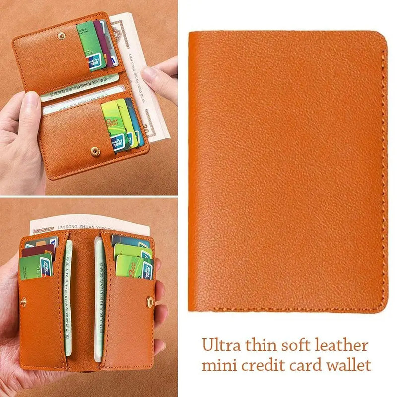 Super Slim Soft Leather Wallet for Men Mini Credit Card Purse