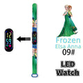 Disney-Princess Frozen Digital Watches for Kids, LED Touch Cartoon Watch, Waterproof Electronic Watch, Frozen, Figure Toys, Birthday Gifts