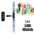 Disney-Princess Frozen Digital Watches for Kids, LED Touch Cartoon Watch, Waterproof Electronic Watch, Frozen, Figure Toys, Birthday Gifts