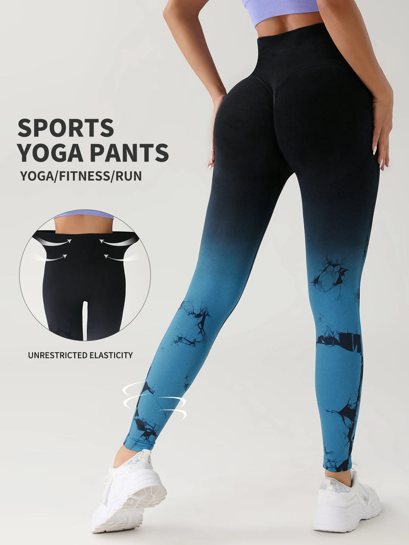 Seamless high waisted sports leggings for women.