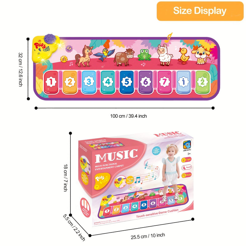 Piano Mat with 25 Musical Sounds, Musical Mat, Early Education Development Birthday Gift Christmas Music Toy for Girls Boys, Piano Keyboard Touch Blanket for Girls Boys Christmas Gift